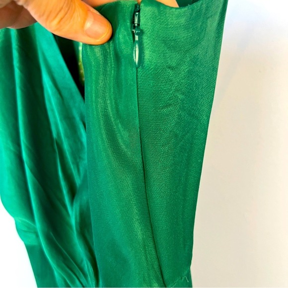Anthropologie Giverny Midi Slip Dress Emerald Green SZ‎ 0 Wedding Guest - Picture 9 of 11